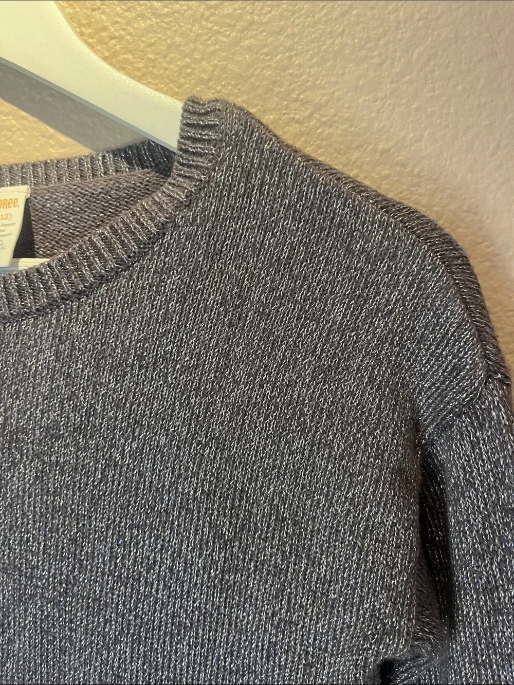 Gymboree Girl’s Silver Gray Sparkly Sweater Size Large 10-12